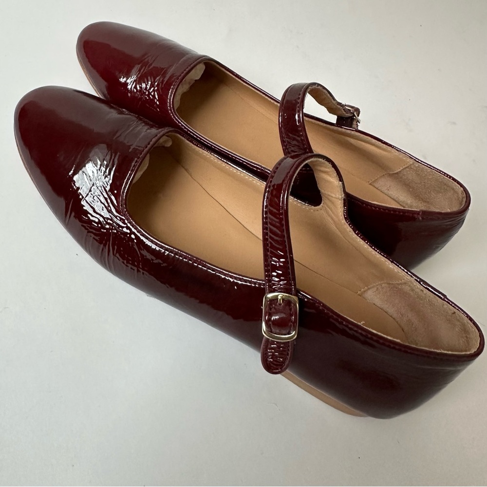 Caron Callahan Deep Red Mary Jane Flats size 41 - Picture 2 of 8